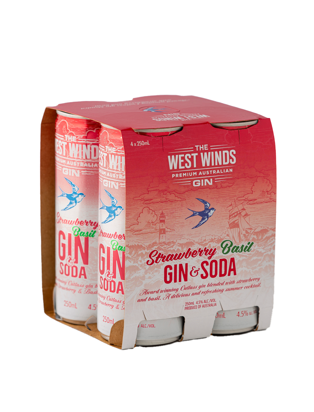4 Pack Strawberry Basil, Gin + Soda