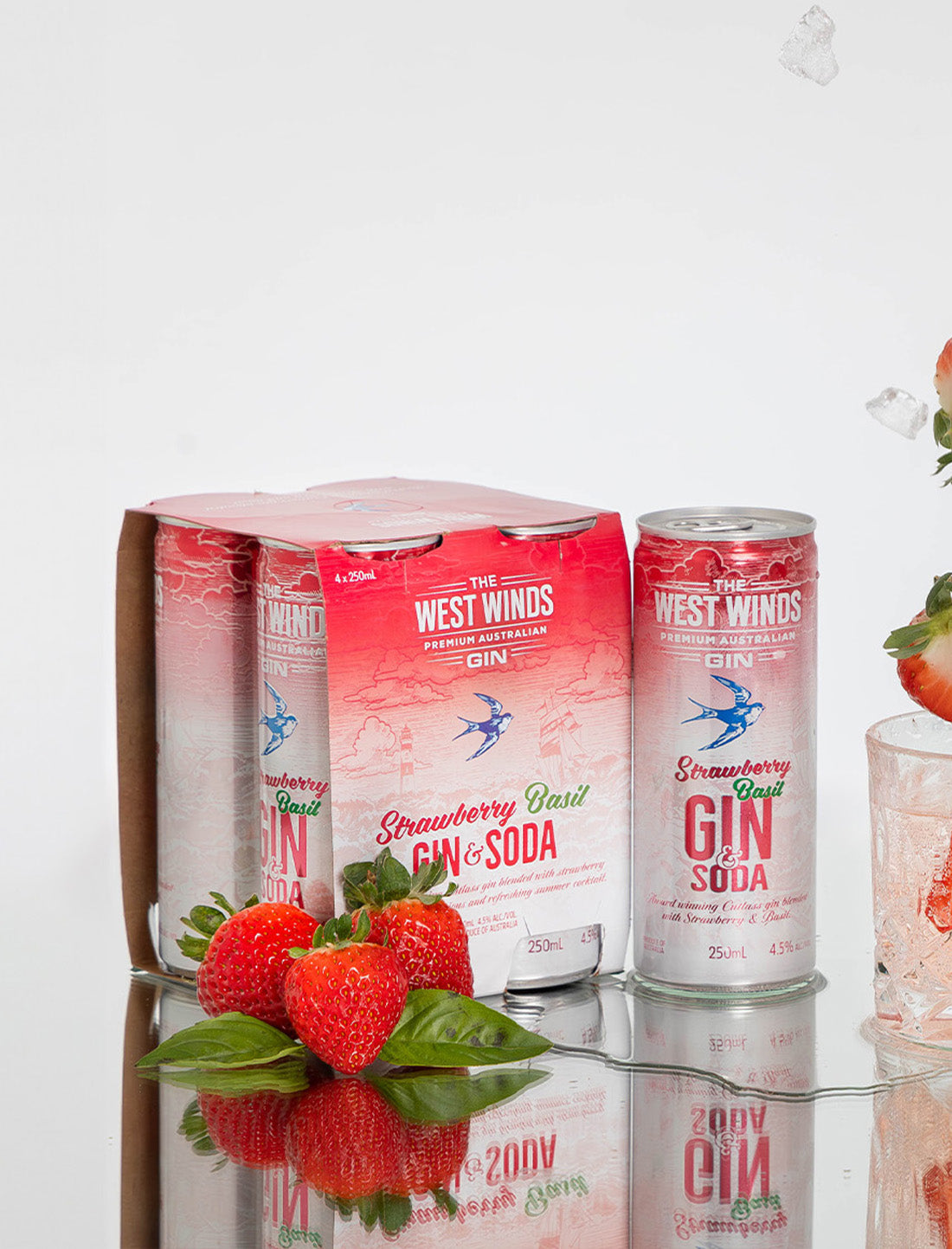 4 Pack Strawberry Basil, Gin + Soda